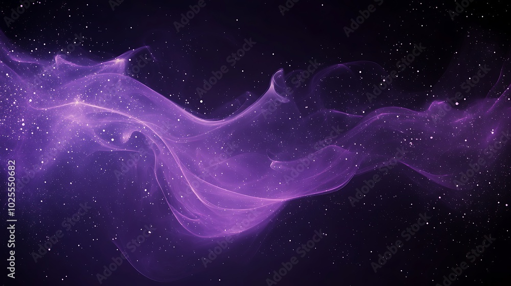 Purple Cosmic Nebula With Glittering Stars Purple Cosmic Nebula With Glittering Stars