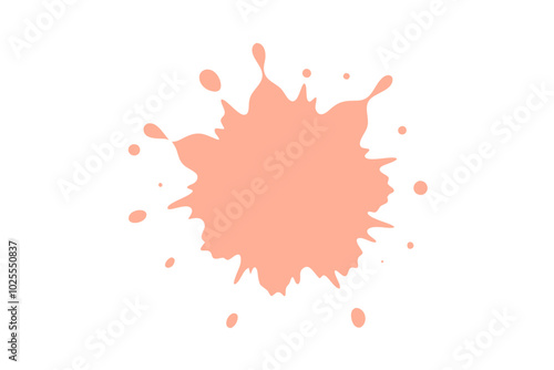 Coral Peach paint splatter | vector on white background