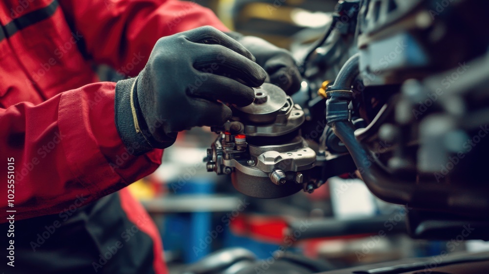 Closeup of a car's brake system during a maintenance check, showcasing the precision and care involved in auto repairs. Closeup of a car's brake system during a maintenance check, showcasing the precision and care involved in auto repairs.