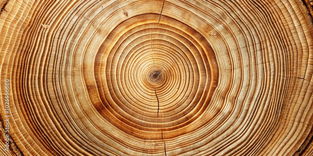 Fototapeta premium A close-up of the concentric rings in a tree trunk, revealing a history etched in wood. The rings are a testament to the passage of time, each one representing a year of growth.