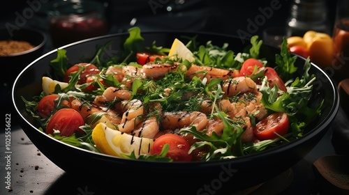 Homemade Tri-Color Penne Salad with Shrimp, 