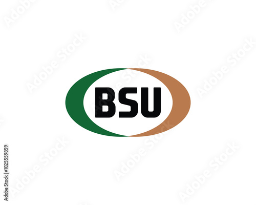 BSU logo design vector template. BSU