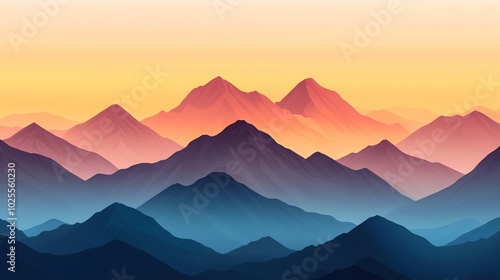 Golden mountain peaks glowing in dawn light, wide shot, mist rising from valleys, majestic and peaceful