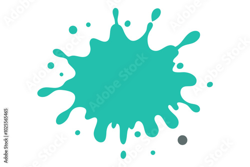 Aqua Teal paint splatter | vector on white background