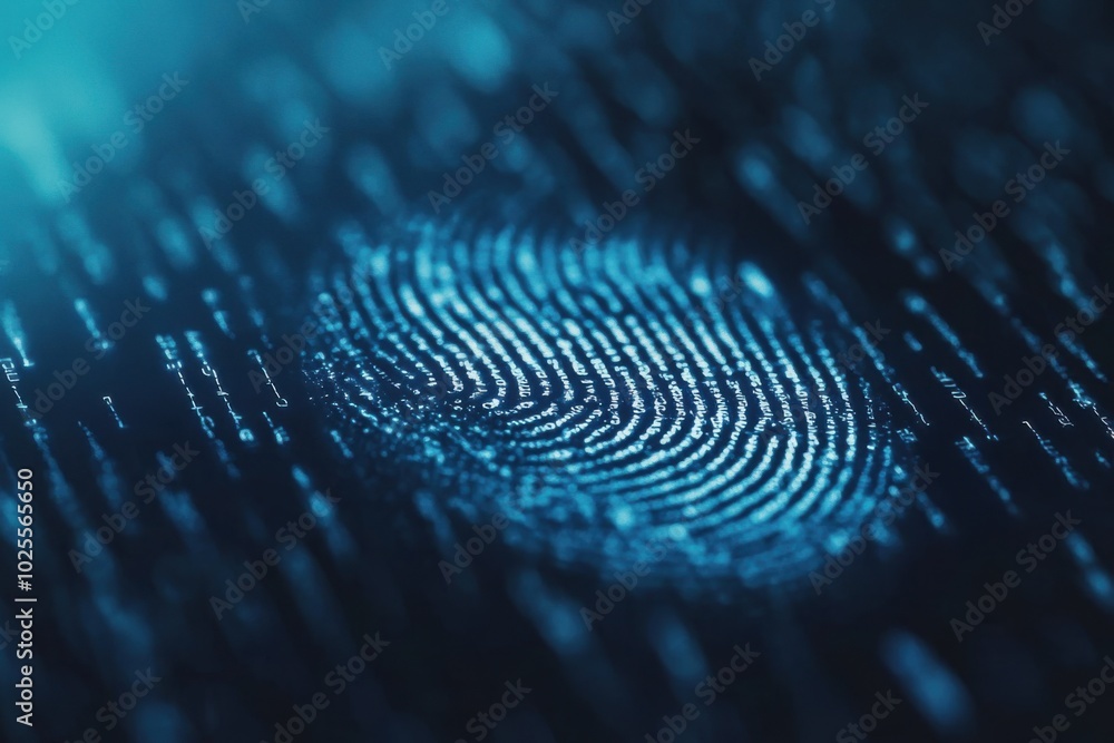 Digital Fingerprint on Abstract Background Digital Fingerprint on Abstract Background