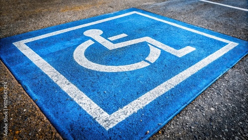 Disabled handicap parking space reserved for handicapped photo