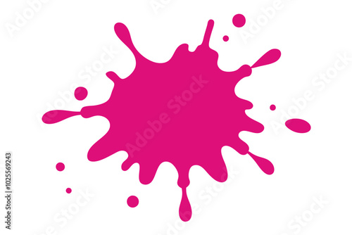 Magenta Pink paint splatter | vector on white background