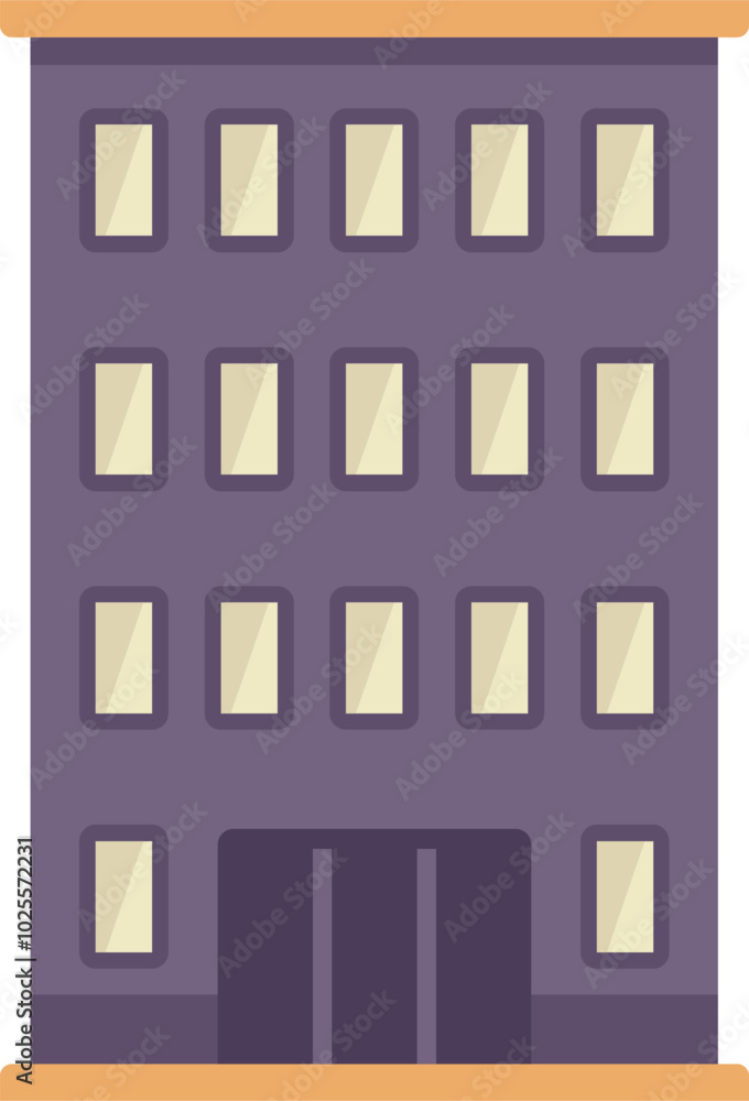 Modern office building with large windows, perfect for representing a corporate business center Modern office building with large windows, perfect for representing a corporate business center