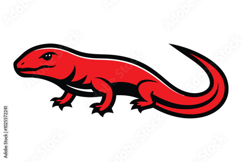 Solid color red ackie monitor animal vector design