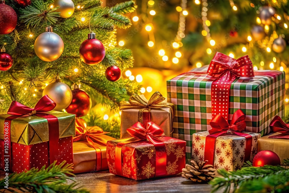 Festively Wrapped Christmas Gifts Under the Tree for a Joyful Holiday Celebration and Memorable Winter Moments Festively Wrapped Christmas Gifts Under the Tree for a Joyful Holiday Celebration and Memorable Winter Moments