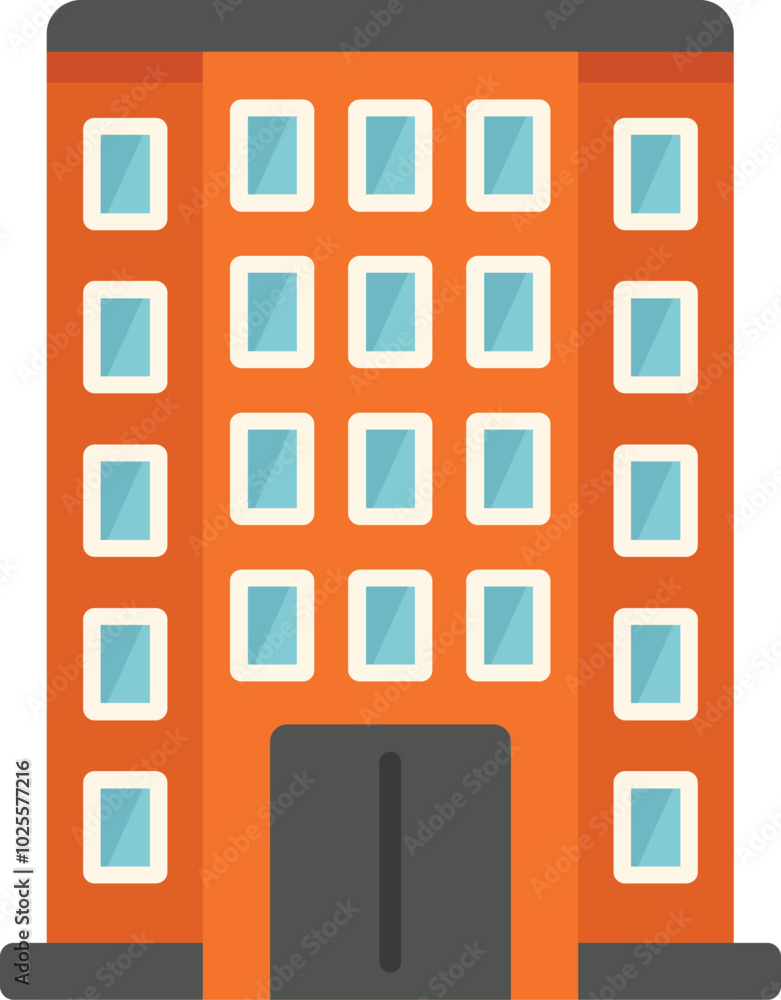 Modern office building with large windows, representing an urban business center Modern office building with large windows, representing an urban business center