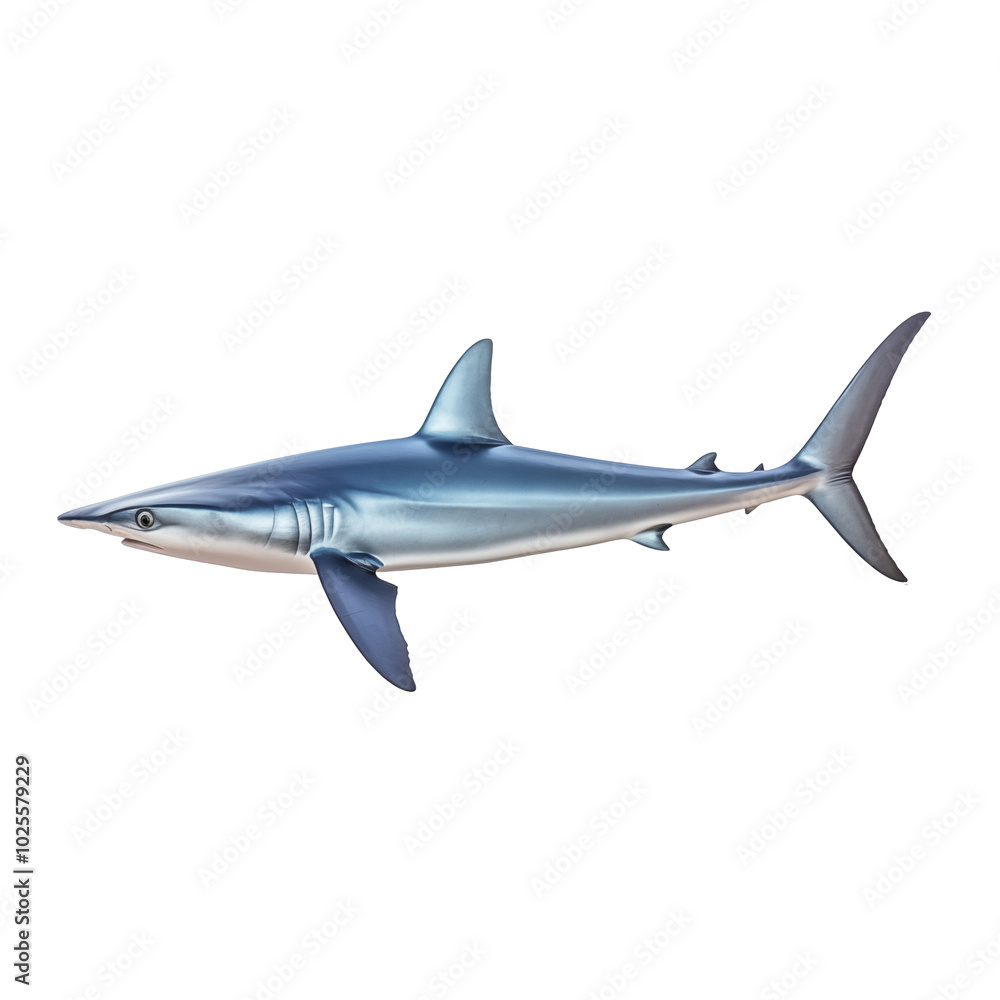 Fototapeta premium Realistic depiction of a shark swimming gracefully in clear ocean water