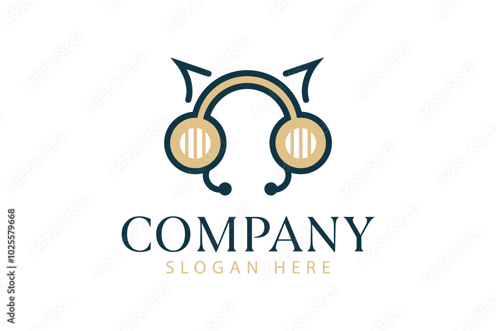 Simple headphone logo vector design template Simple headphone logo vector design template