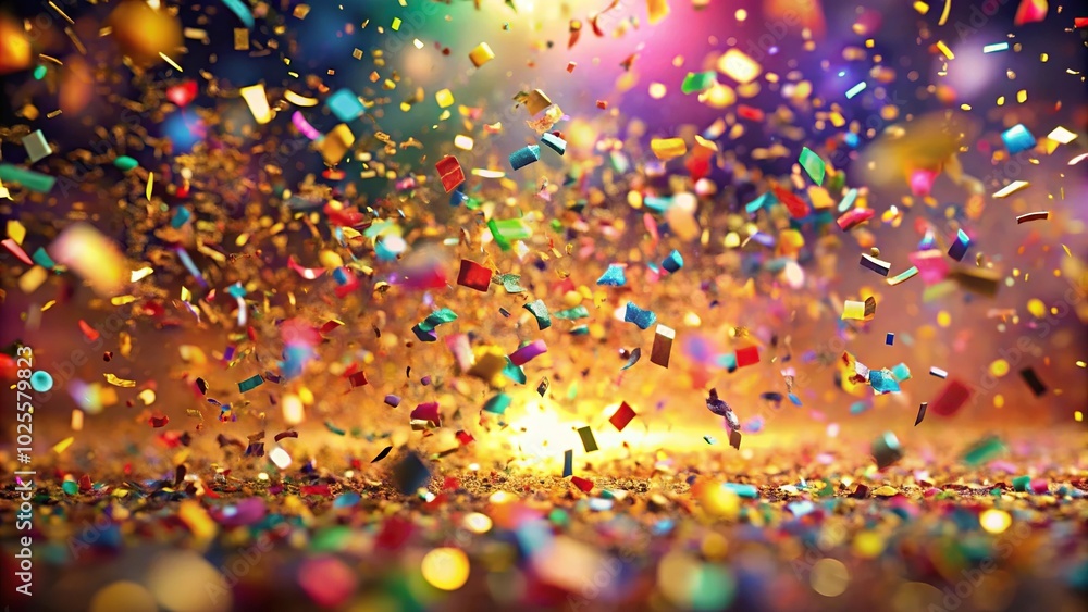 Dynamic confetti explosion with warm tones Dynamic confetti explosion with warm tones