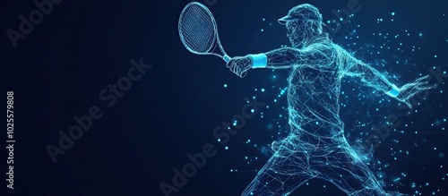 Tennis Player in Motion - Abstract Digital Art