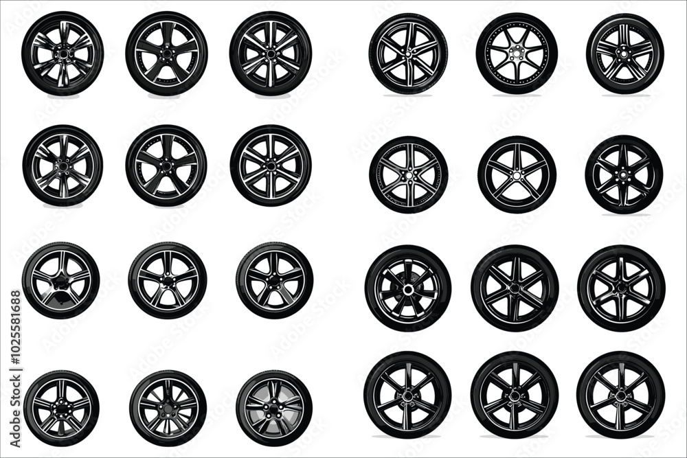 Black silhouettes of car wheel set. Car wheel silhouettes collection vector. Vector car wheel silhouettes. Vector illustrations of car wheel silhouettes set. Vector art of car wheel silhouettes icons Black silhouettes of car wheel set. Car wheel silhouettes collection vector. Vector car wheel silhouettes. Vector illustrations of car wheel silhouettes set. Vector art of car wheel silhouettes icons