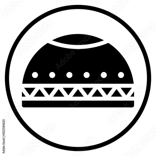 muslim cap glyph icon