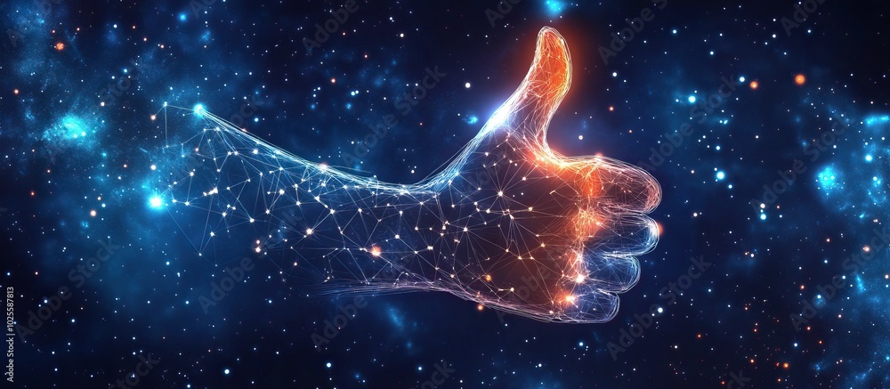 Cosmic Thumbs Up: A Digital Representation of Positivity Cosmic Thumbs Up: A Digital Representation of Positivity