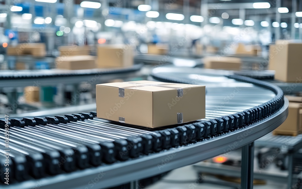 An automated conveyor system transports packages in a modern warehouse, showcasing efficient logistics and storage solutions. An automated conveyor system transports packages in a modern warehouse, showcasing efficient logistics and storage solutions.