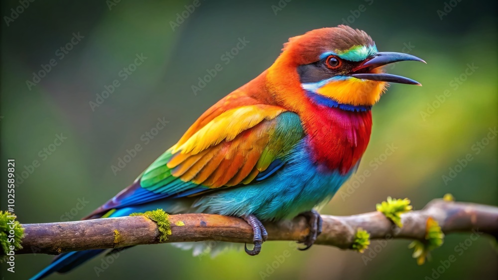 Fototapeta premium Grumpy Bird Perched on a Branch, Perfect for Capturing the Essence of Discontent in Nature Photography