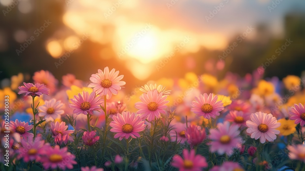 a vibrant spring background filled with a kaleidoscope of colorful flowers blooming under the warm sun creating an inviting atmosphere of joy and renewal a vibrant spring background filled with a kaleidoscope of colorful flowers blooming under the warm sun creating an inviting atmosphere of joy and renewal