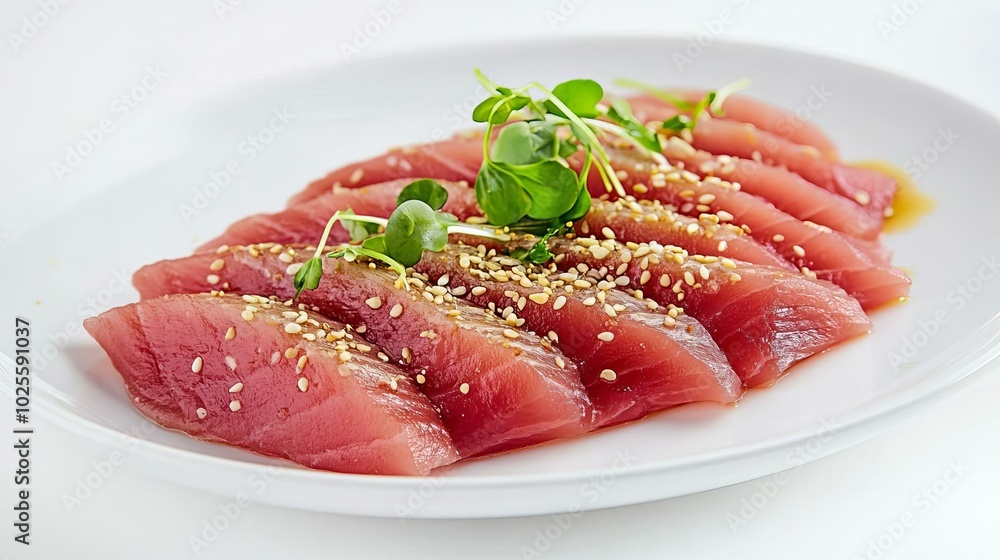 Delicious Tuna Sashimi: A Fresh Culinary Experience with Elegant Presentation Delicious Tuna Sashimi: A Fresh Culinary Experience with Elegant Presentation