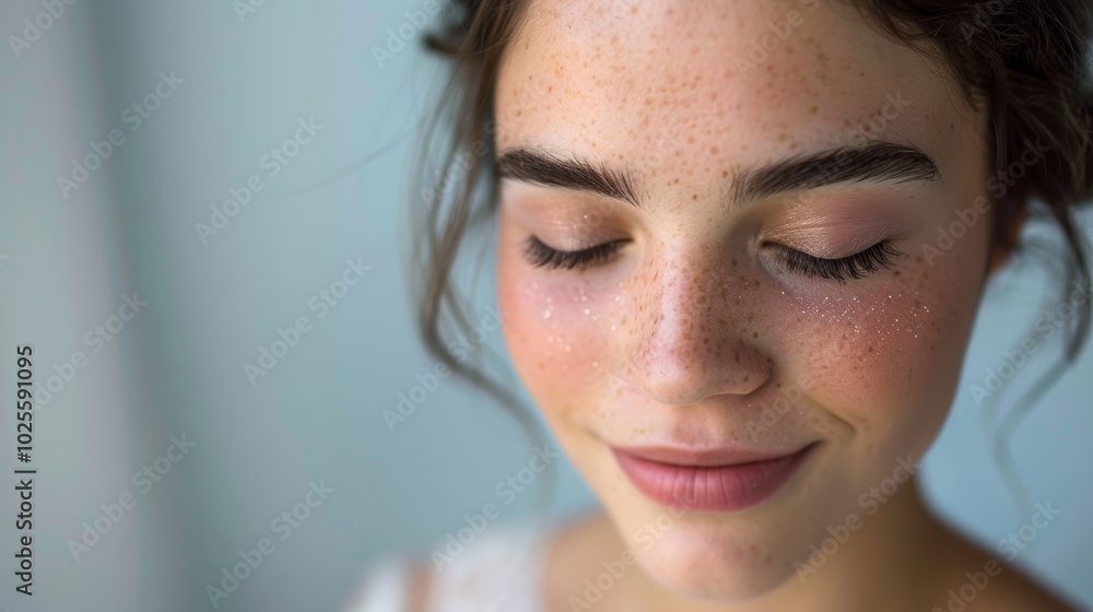 Naklejka premium Natural Bridal Look with Flushed Cheeks and Fresh Appeal