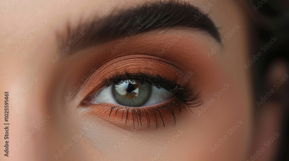 Obraz premium Earthy Toned Eyeshadow with Precise Lines