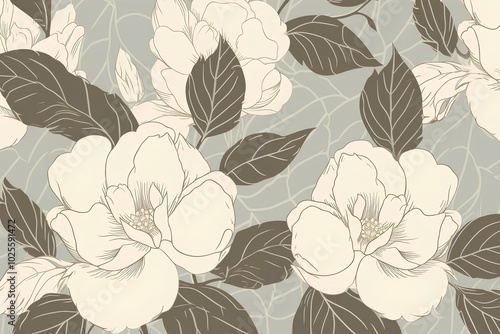 Wallpaper Mural seamless floral pattern Torontodigital.ca