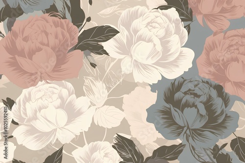 Wallpaper Mural seamless floral background Torontodigital.ca