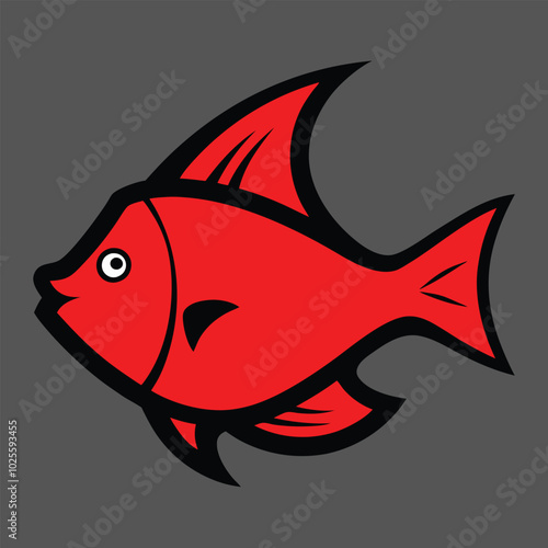 Solid color Red-Lipped Batfish animal vector design