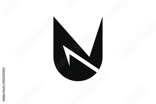 Letter un logo, nu logo design template
