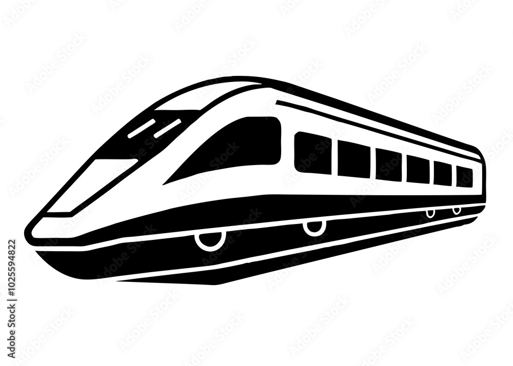 High-speed train silhouette vector illustration High-speed train silhouette vector illustration