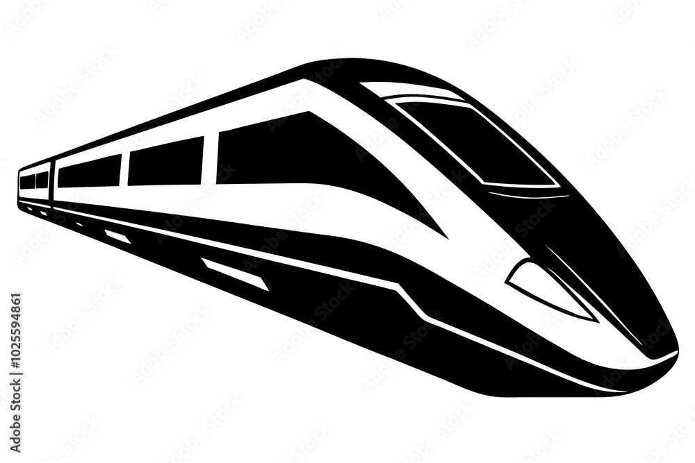 High-speed train silhouette vector illustration High-speed train silhouette vector illustration