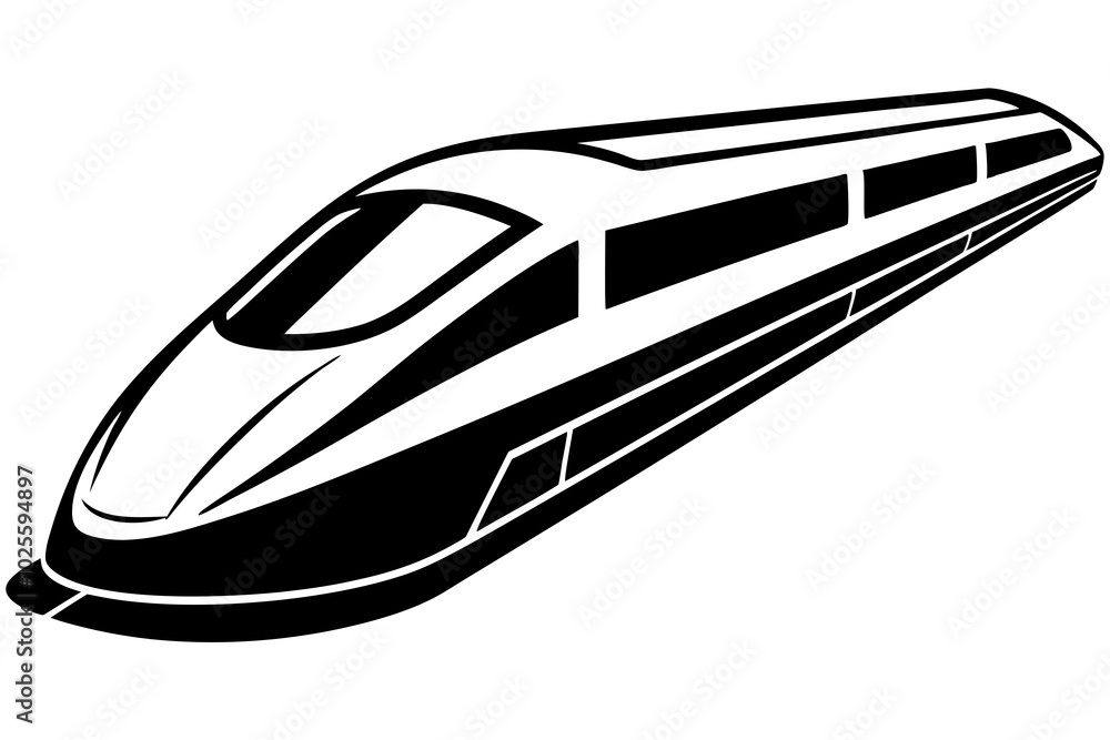 High-speed train silhouette vector illustration High-speed train silhouette vector illustration