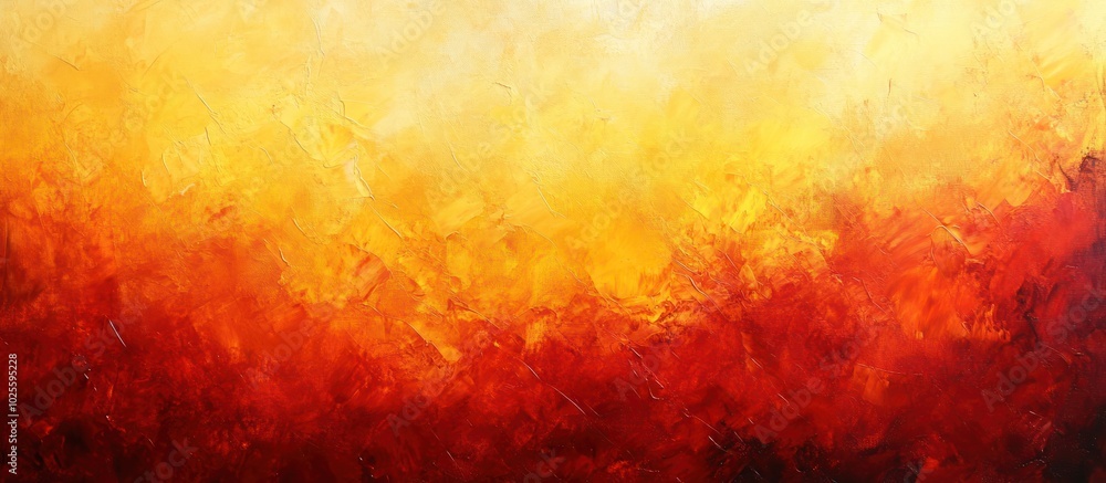 Abstract oil painting with warm colors in shades of red, orange and yellow. Abstract oil painting with warm colors in shades of red, orange and yellow.