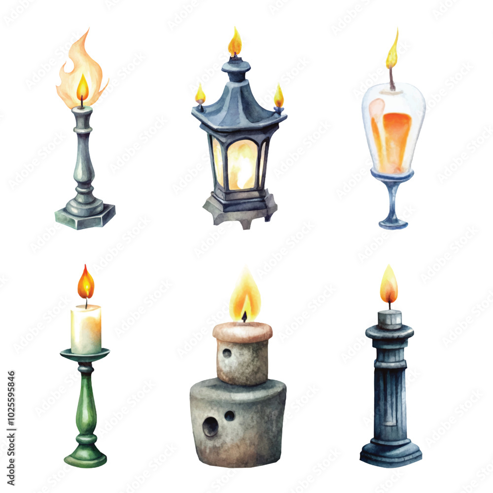 Classic candlestick with detailed metalwork and glowing candlelight Classic candlestick with detailed metalwork and glowing candlelight