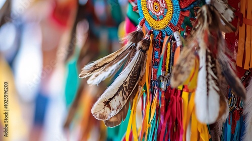 A vibrant community center event showcases traditional crafts and cultural expressions in honor of native heritage month. photo