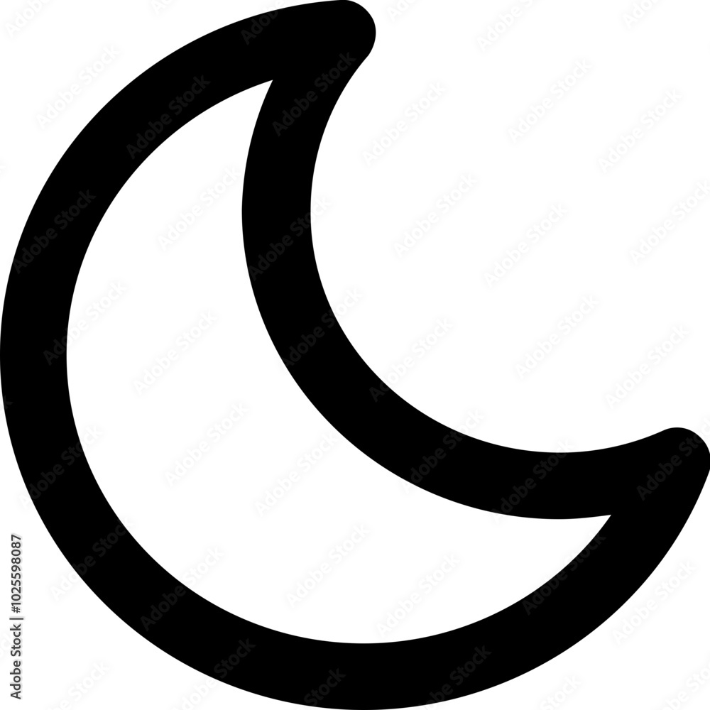 Half Moon Line Vector Icon Half Moon Line Vector Icon