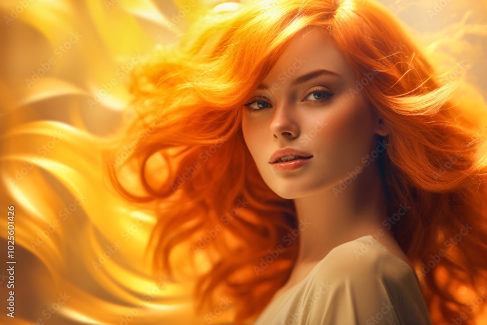 beautiful and attractive redhead woman close up beautiful and attractive redhead woman close up