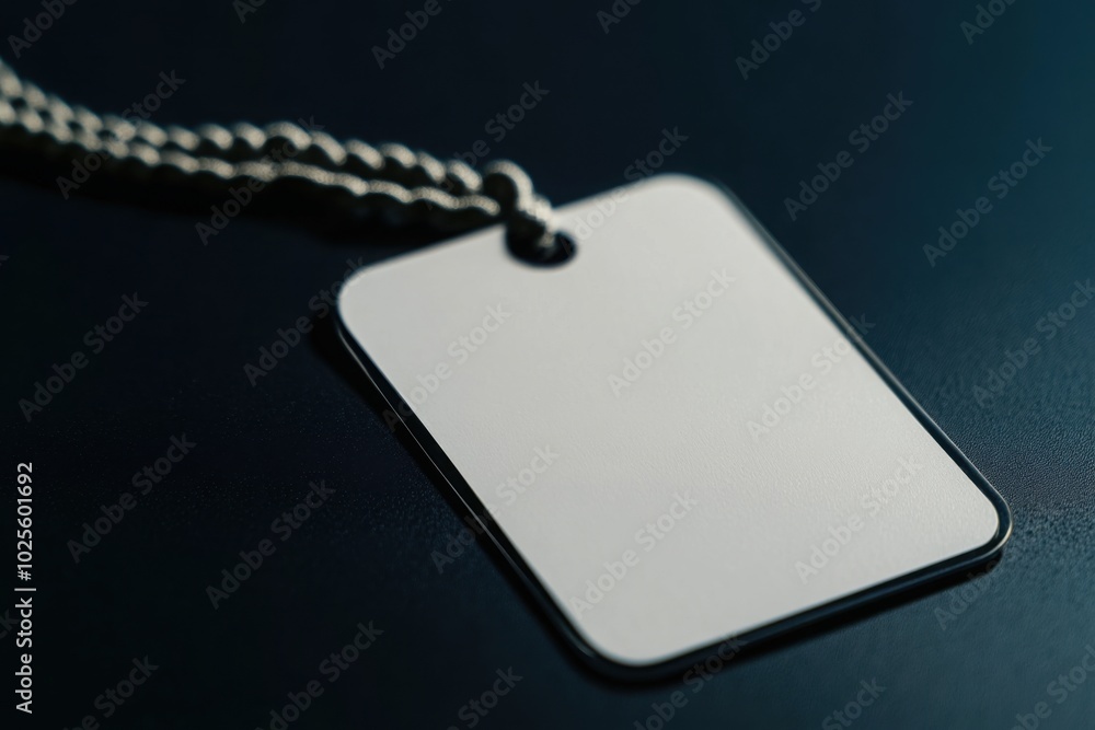 Fototapeta premium Blank name tag macro, with copy space