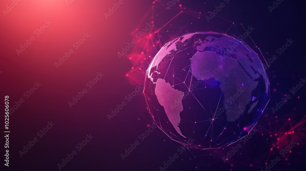 A digital representation of Earth with a network overlay, symbolizing connectivity and technology. A digital representation of Earth with a network overlay, symbolizing connectivity and technology.