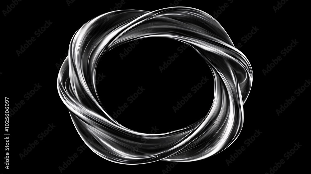 Modern Black and White Vector Art Frame with Smooth Flowing Lines Modern Black and White Vector Art Frame with Smooth Flowing Lines