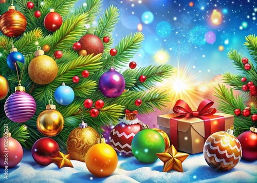 Joyful Holidays Illustration with Festive Elements, Perfect for Celebrations and Seasonal Greetings to Spread Cheer and