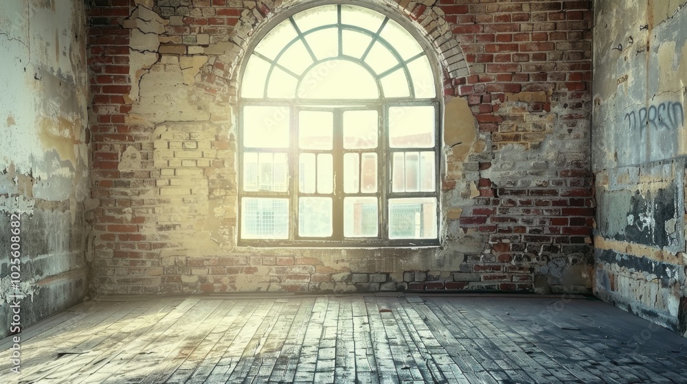 Sunlight Through Abandoned Building Window Sunlight Through Abandoned Building Window