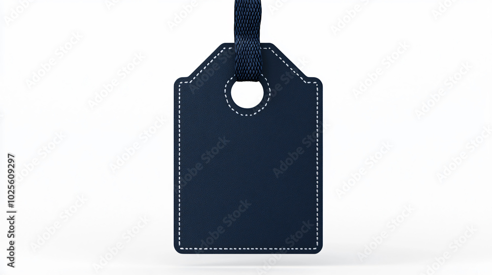 Fototapeta premium Stylish Rectangular Navy Tag for Retail Sale Announcements and Fashion Marketing