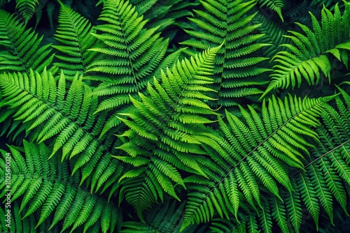 Lush Green Fern Background for Nature Inspired Designs, Textures, and Organic Aesthetic in Creative Projects