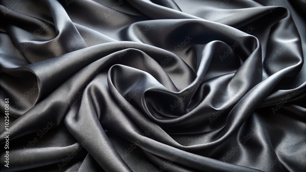 Fototapeta premium Luxurious Black Silk Fabric for Elegant Textiles, Fashion, Drapery, and Crafting - Perfect for Upscale Design Projects