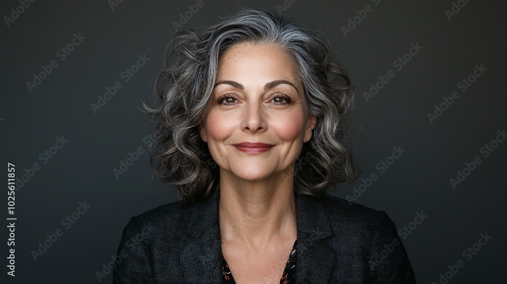 Obraz premium portrait of an old woman smiling in a studio