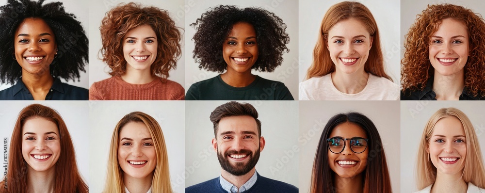 Diverse group of smiling individuals showcasing joy and confidence in a studio setting, highlighting vibrant hair and expressions. Diverse group of smiling individuals showcasing joy and confidence in a studio setting, highlighting vibrant hair and expressions.